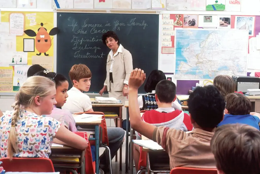 Teacher in school